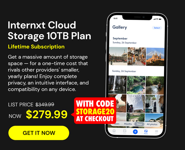 Internxt Cloud Storage Lifetime Subscription: 10TB Plan