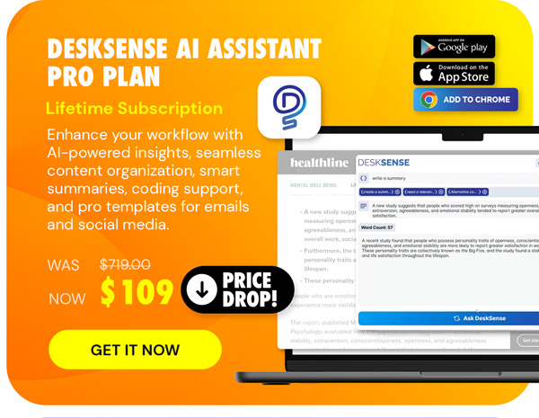 DeskSense AI Assistant - Pro Plan: Lifetime Subscription