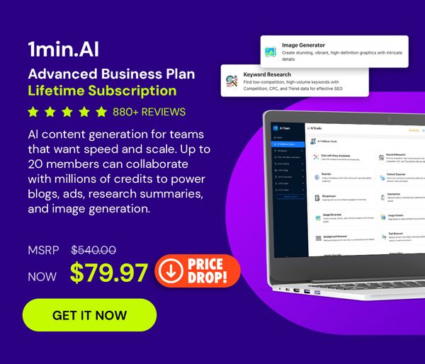 1minAI Advanced Business Plan Lifetime Subscription
