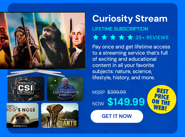 Curiosity Stream Standard Plan: Lifetime Subscription