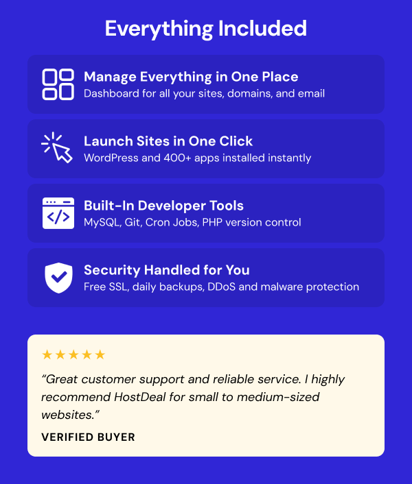 Hostdeal Unlimited Plan: Lifetime Subscription