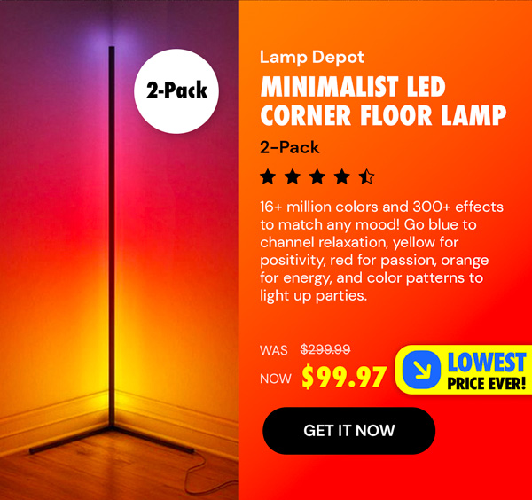 Lamp Depot Minimalist LED Corner Floor Lamp (2-Pack)