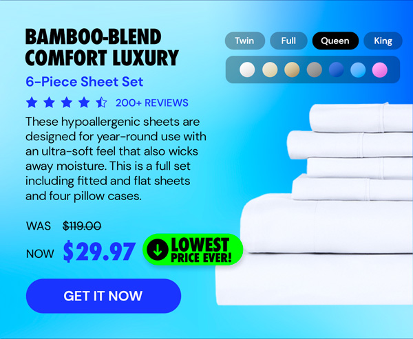 6-Piece Bamboo-Blend Comfort Luxury Sheet Set