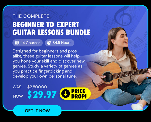 The Complete Beginner to Expert Guitar Lessons Bundle