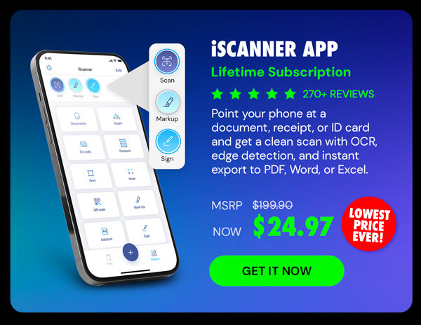 iScanner App: Lifetime Subscription