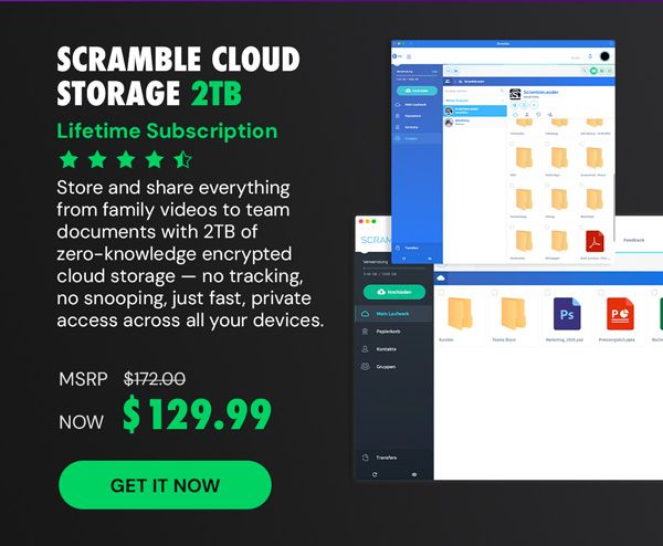 Scramble Cloud Cloud Storage Lifetime Subscription (2TB)
