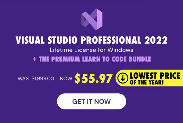 Microsoft Visual Studio Professional 2022 + The 2024 Premium Learn to Code Certification Bundle