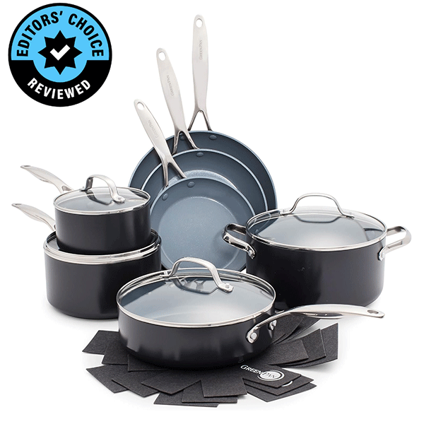 11-Piece Anodized Cookware Pots & Pans Set