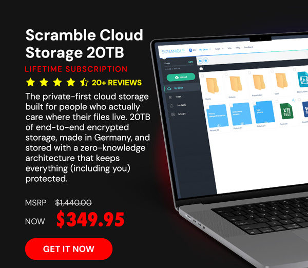 Scramble Cloud Storage Lifetime Subscription (20TB)