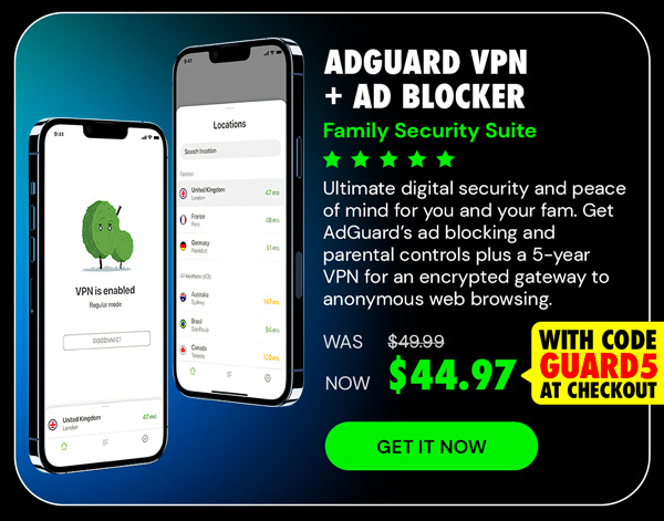 AdGuard VPN + Ad Blocker Family Security Suite