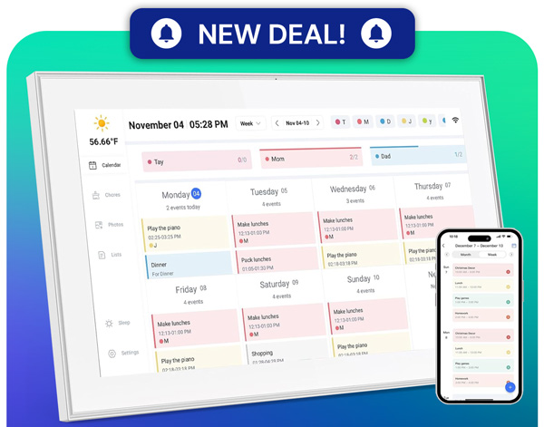 HD Touchscreen Digital Calendar & Chore Chart