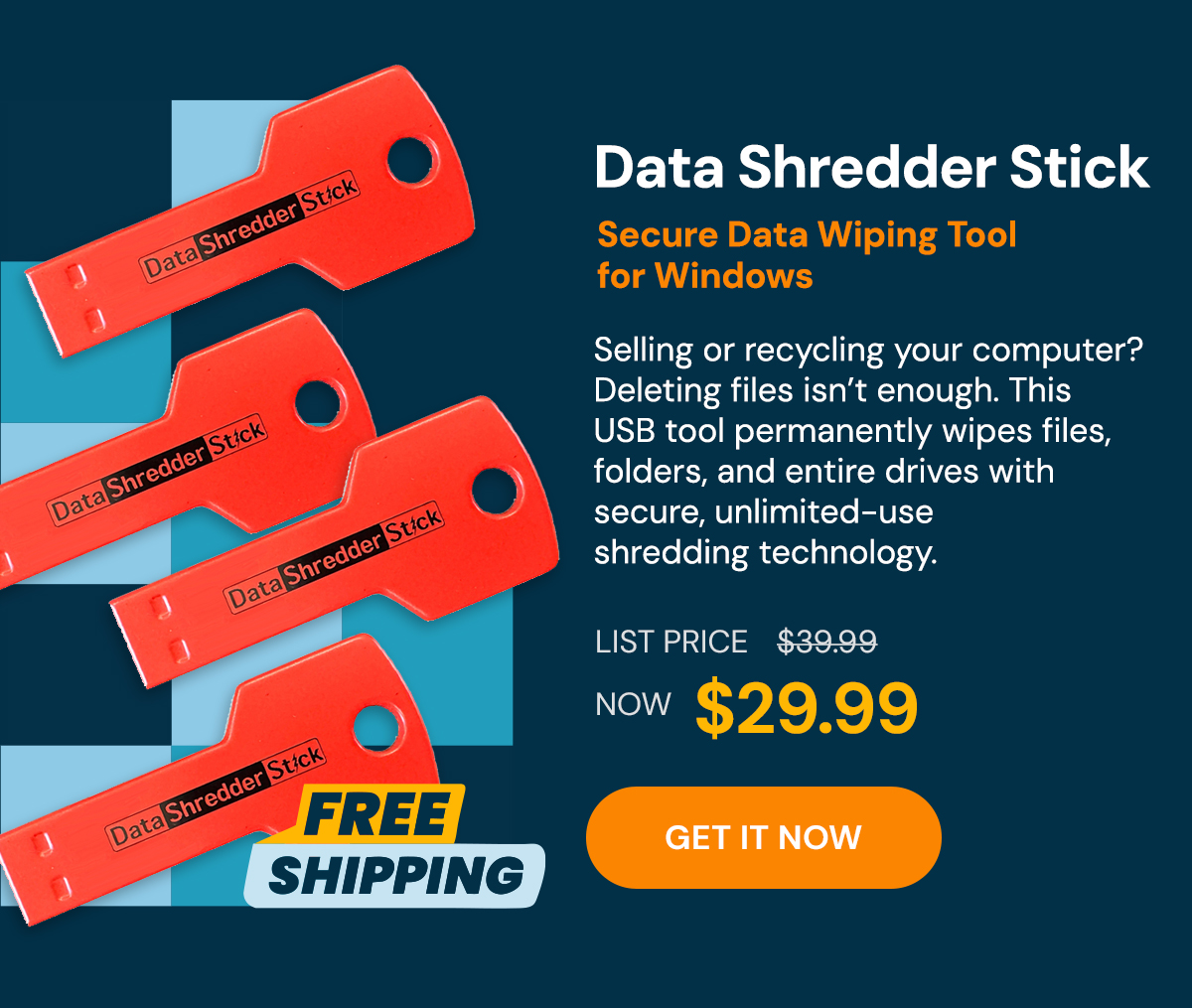 Data Shredder Stick Secure Data Wiping Tool for Windows