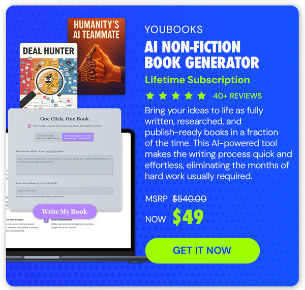 Youbooks AI Non-Fiction Book Generator: (Fan Plan) Lifetime Subscriptions
