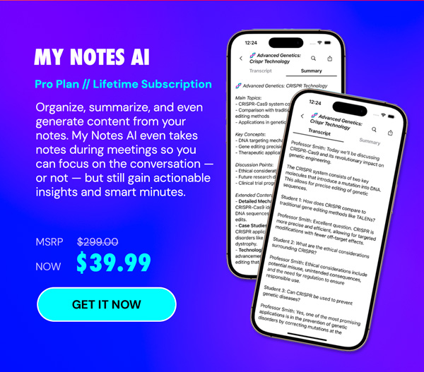 My Notes AI Pro Plan: Lifetime Subscription