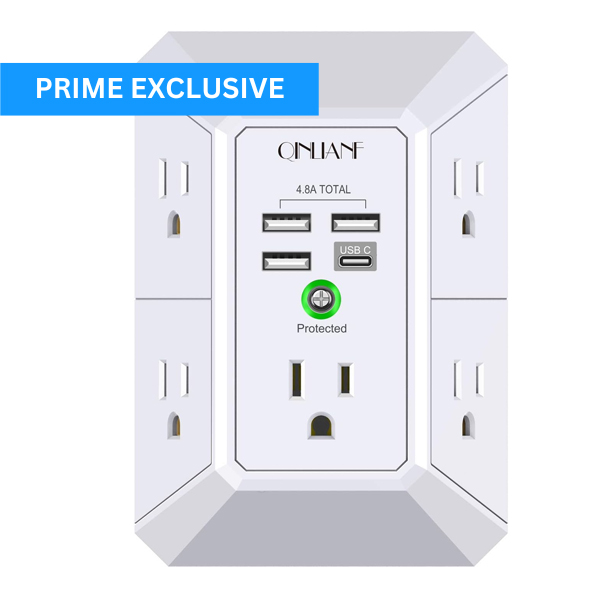 5-Outlet + USB Wall Charger