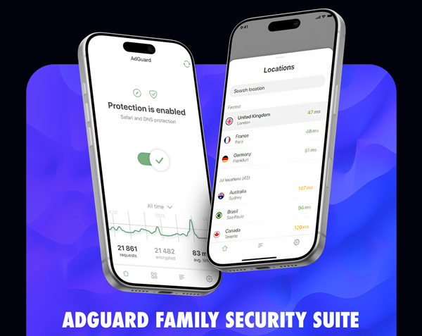 AdGuard VPN + Ad Blocker Family Security Suite
