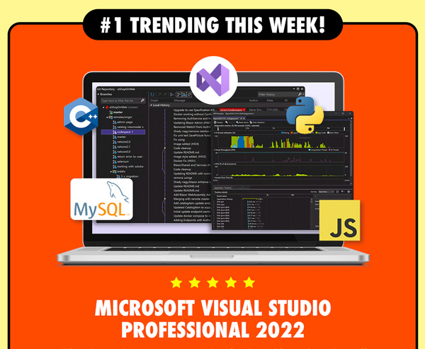 Microsoft Visual Studio Professional 2022 + The Premium Learn to Code Certification Bundle