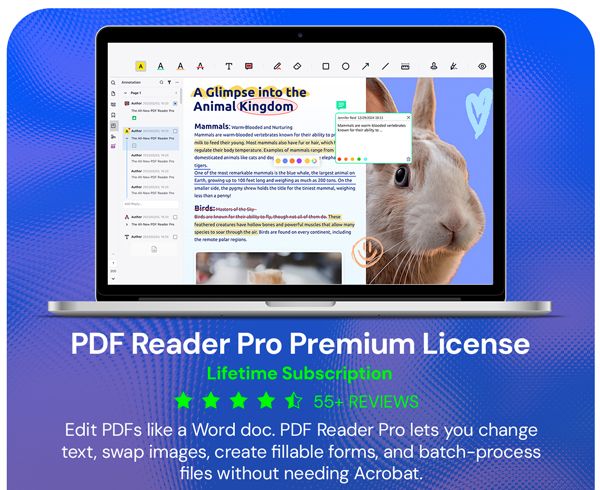 PDF Reader Pro Premium License For Mac or Windows: Lifetime Subscription