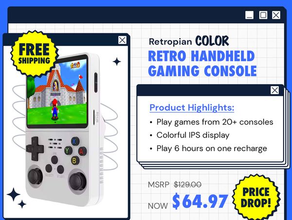 Retropian Color & Pro Retro Handheld Gaming Consoles