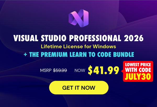 Microsoft Visual Studio Professional 2026 + The Premium Learn to Code Certification Bundle