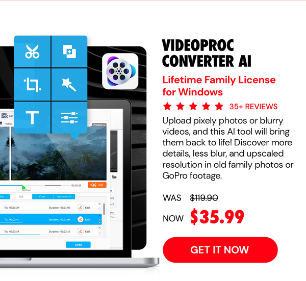 VideoProc Converter AI: Lifetime Family License (For Windows)