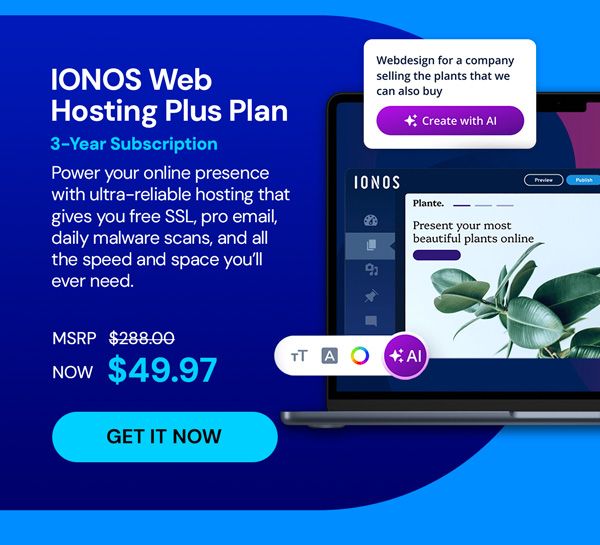 IONOS Web Hosting Plus Plan: 3-Year Subscription