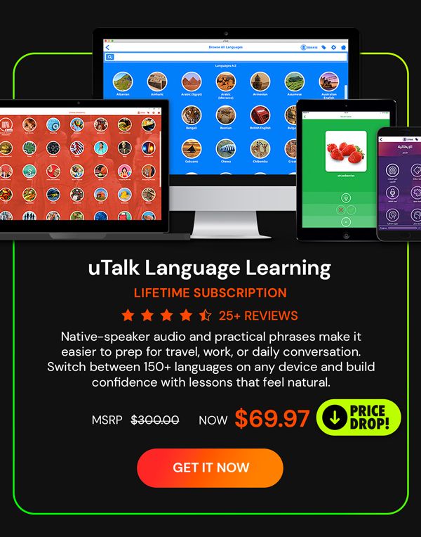 uTalk Language Learning: Lifetime Subscription (150+ Languages)