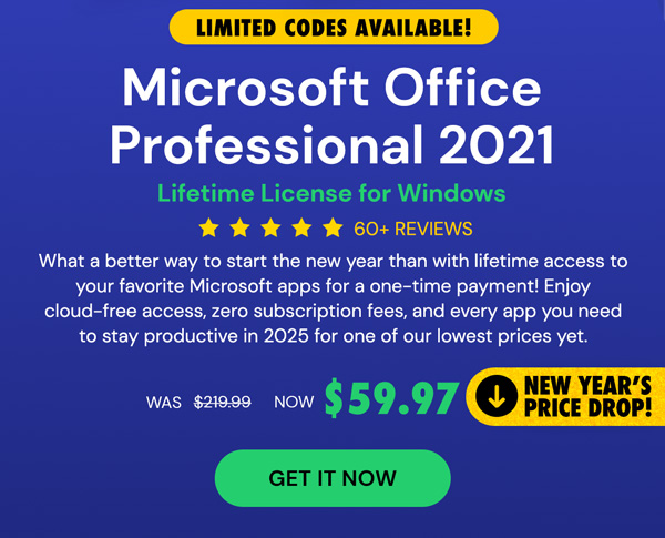 Microsoft Office Professional 2021 for Windows: Lifetime License (Non Binding)