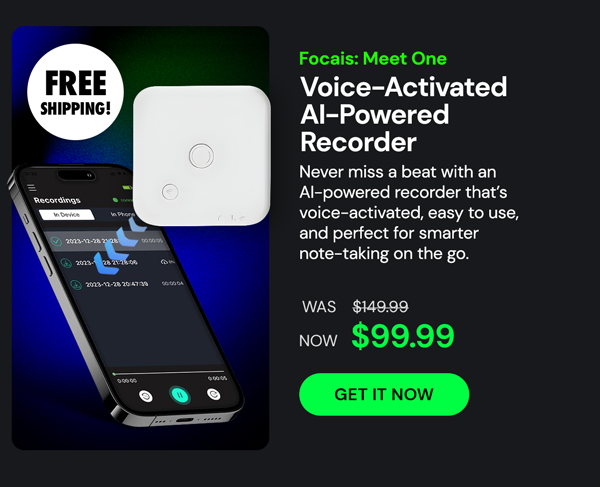 Focais: Meet One - Voice-Activated AI-Powered Recorder