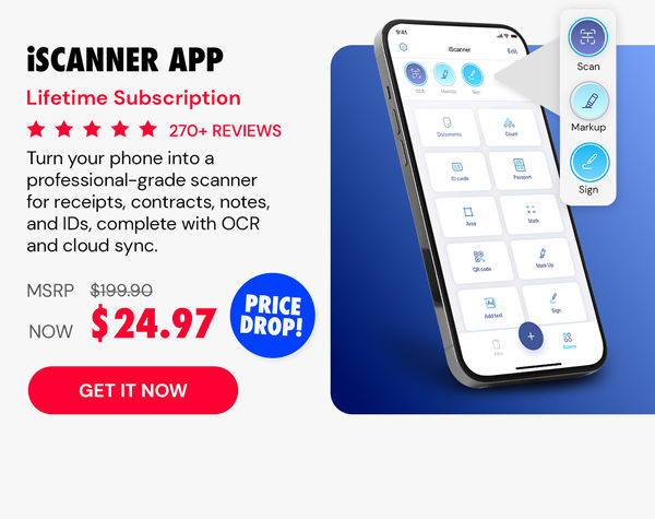 iScanner App: Lifetime Subscription