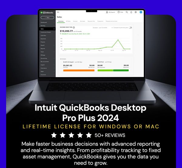 Intuit QuickBooks Desktop Pro Plus 2024 (1 User): Lifetime License