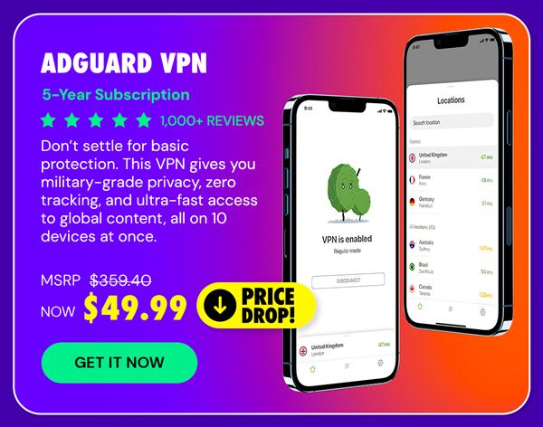 AdGuard VPN: 5-Yr Subscription