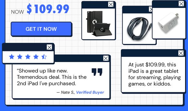 Apple iPad (2020) 8th Gen 32GB Wi-Fi Space Gray with Case & Charger (Refurbished)