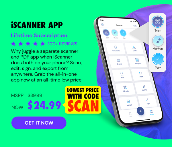 iScanner App: Lifetime Subscription