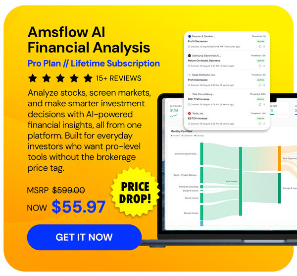 Amsflow AI Financial Analysis: Pro Plan (Lifetime Subscription)
