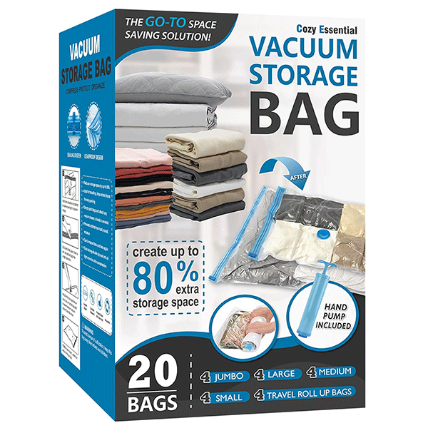 20-Pack Vacuum Storage Bags