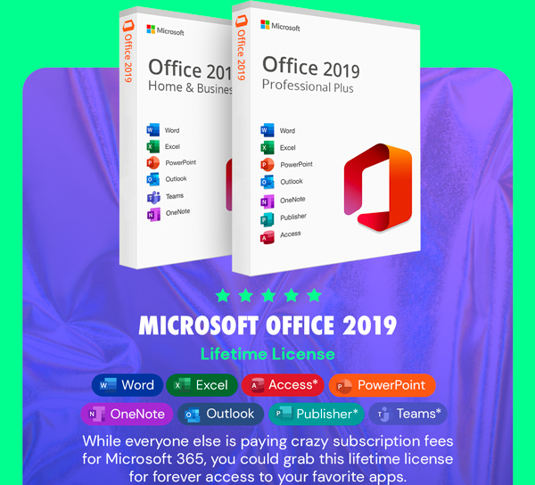 Microsoft Office 2019 for Windows or Mac | Lifetime License
