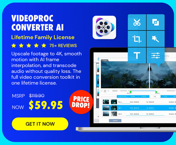 VideoProc Converter AI: Lifetime Family License (For Windows)