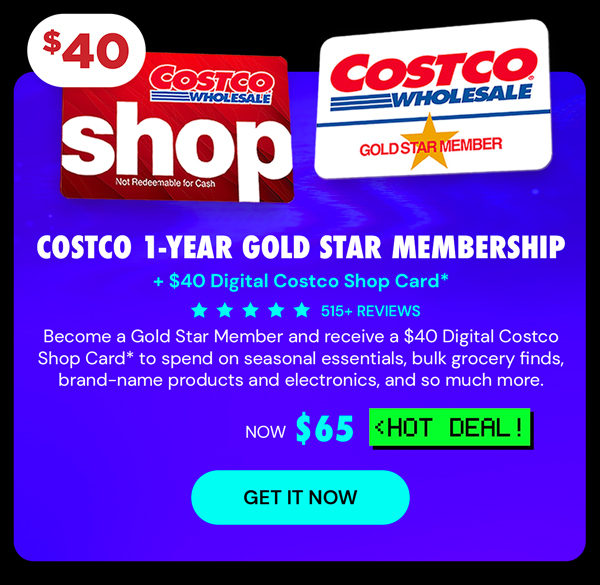 Costco 1-Year Gold Star Membership + $40 Digital Costco Shop Card