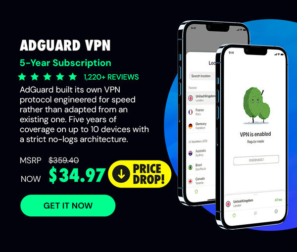 AdGuard VPN: 5-Yr Subscription