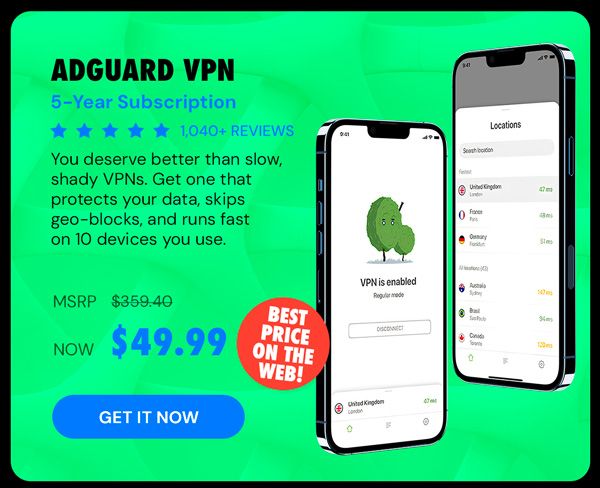AdGuard VPN: 5-Yr Subscription