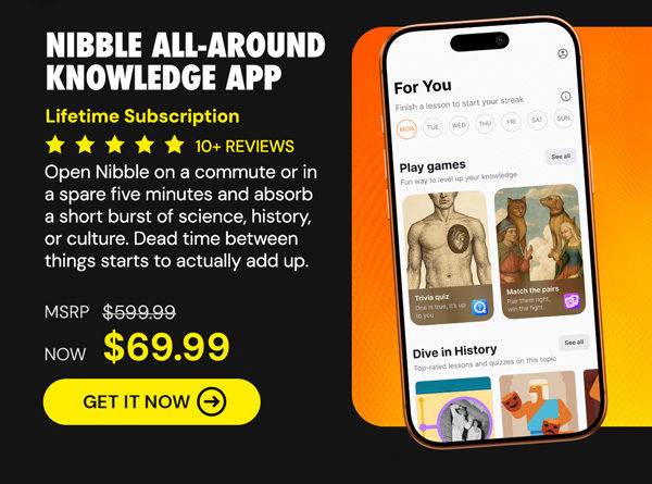 Nibble All-Around Knowledge App: Lifetime Subscription