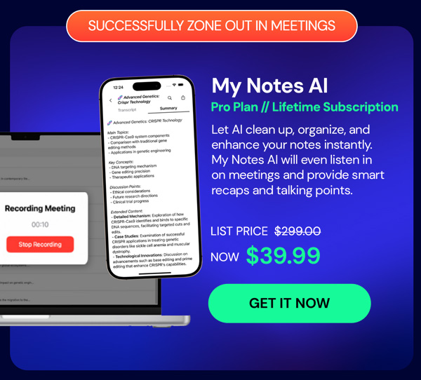 My Notes AI Pro Plan: Lifetime Subscription