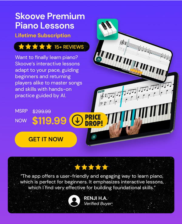 Skoove Premium Piano Lessons: Lifetime Subscription
