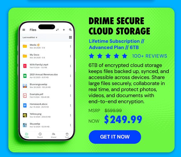 Drime Secure Cloud Storage: Lifetime Subscription (Advanced Plan/6TB)