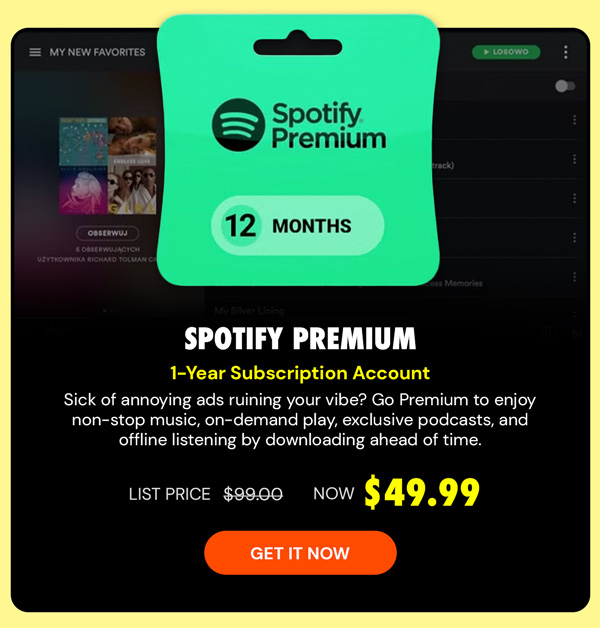 Spotify Premium: 1-Year Subscription Account