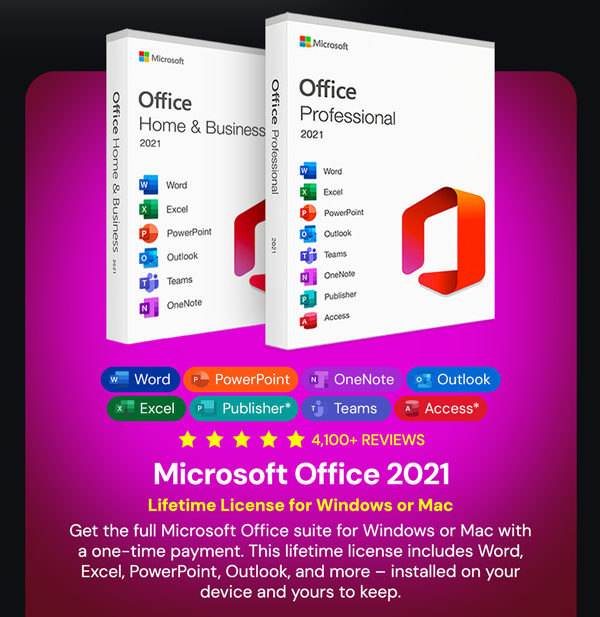 Microsoft Office Professional 2021 for Windows: Lifetime License