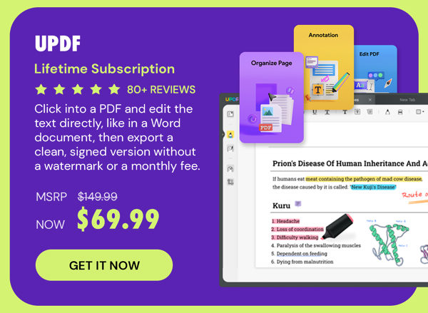 UPDF - Edit, Convert, AI Chat with PDF: Lifetime Subscription