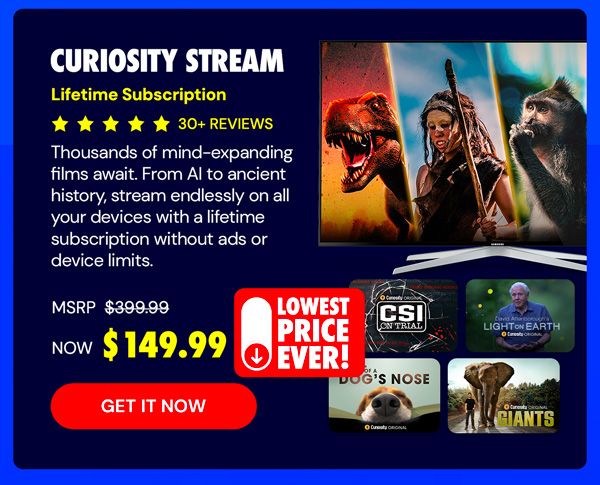Curiosity Stream Standard Plan: Lifetime Subscription