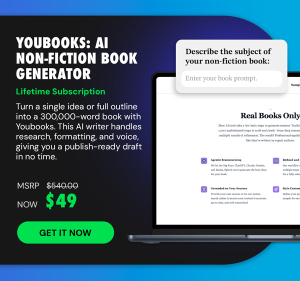 Youbooks - AI Non-Fiction Book Generator: Lifetime Subscription